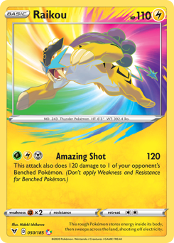 Raikou, Vivid Voltage #50, Pokémon TCG card
