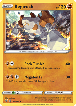 Regirock, Vivid Voltage #89, Pokémon TCG card