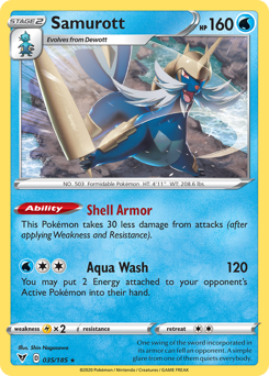 Samurott, Vivid Voltage #35, Pokémon TCG card