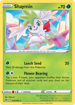 Shaymin, Vivid Voltage #15, Pokémon TCG card