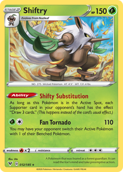Shiftry, Vivid Voltage #12, Pokémon TCG card