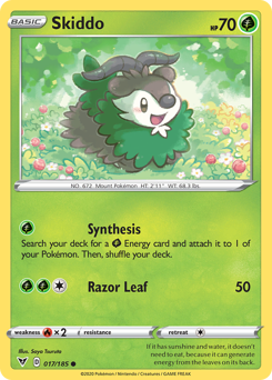 Skiddo, Vivid Voltage #17, Pokémon TCG card