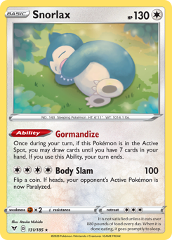 Snorlax, Vivid Voltage #131, Pokémon TCG card