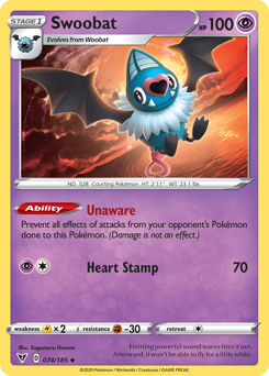 Swoobat, Vivid Voltage #74, Pokémon TCG card