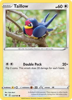 Taillow, Vivid Voltage #133, Pokémon TCG card