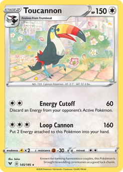 Toucannon, Vivid Voltage #145, Pokémon TCG card