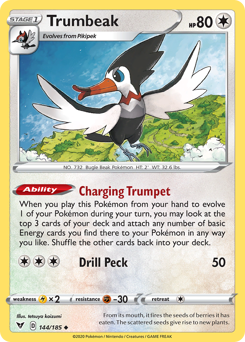 Trumbeak, Vivid Voltage #144, Pokémon TCG card
