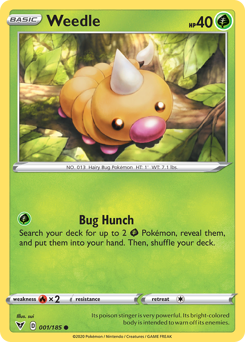 Weedle, Vivid Voltage #1, Pokémon TCG card