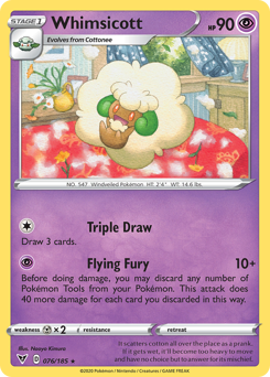 Whimsicott, Vivid Voltage #76, Pokémon TCG card