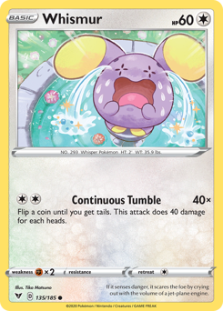 Whismur, Vivid Voltage #135, Pokémon TCG card