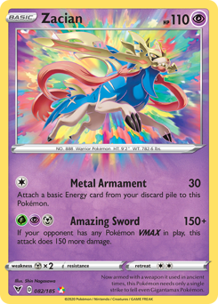 Zacian, Vivid Voltage #82, Pokémon TCG card