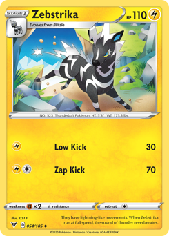 Zebstrika, Vivid Voltage #54, Pokémon TCG card