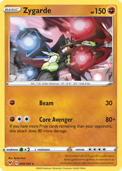 Zygarde, Vivid Voltage #93, Pokémon TCG card