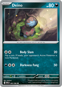 Deino, White Flare #65, Pokémon TCG card