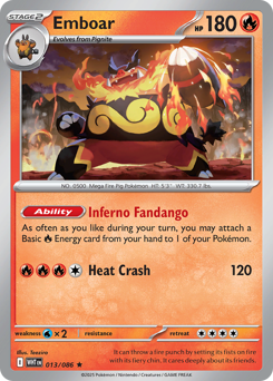 Emboar, White Flare #13, Pokémon TCG card