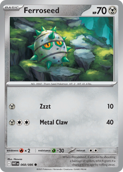 Ferroseed, White Flare #68, Pokémon TCG card