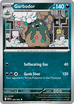 Garbodor, White Flare #60, Pokémon TCG card