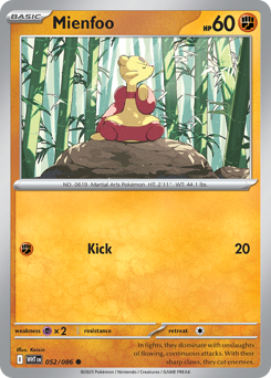 Mienfoo, White Flare #52, Pokémon TCG card