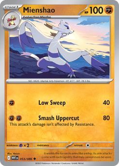 Mienshao, White Flare #53, Pokémon TCG card