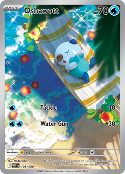 Oshawott, White Flare #105, Pokémon TCG card