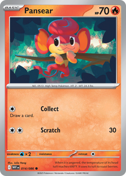 Pansear, White Flare #14, Pokémon TCG card