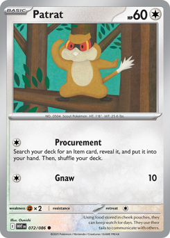 Patrat, White Flare #72, Pokémon TCG card