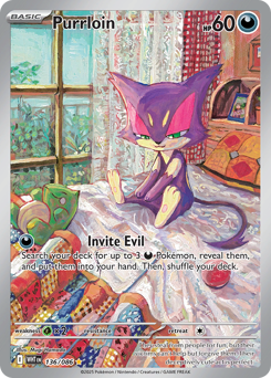 Purrloin, White Flare #136, Pokémon TCG card