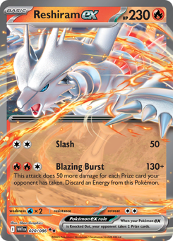 Reshiram ex, White Flare #20, Pokémon TCG card