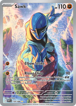 Sawk, White Flare #130, Pokémon TCG card
