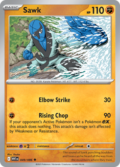 Sawk, White Flare #49, Pokémon TCG card
