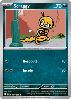 Scraggy, White Flare #57, Pokémon TCG card