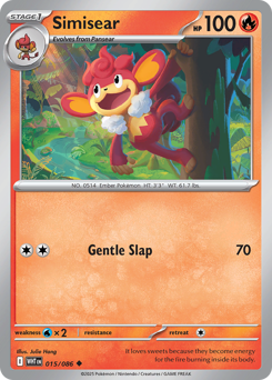 Simisear, White Flare #15, Pokémon TCG card