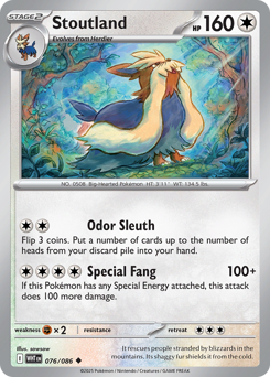 Stoutland, White Flare #76, Pokémon TCG card
