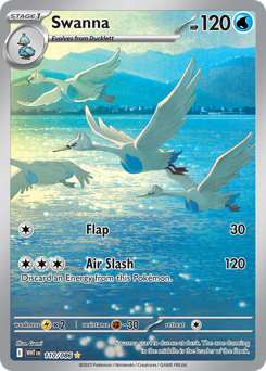 Swanna, White Flare #110, Pokémon TCG card