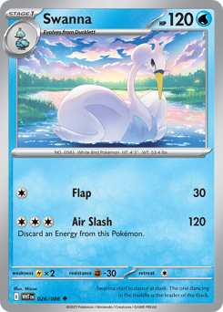 Swanna, White Flare #26, Pokémon TCG card