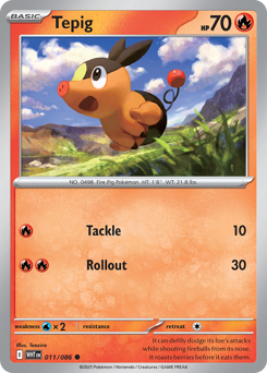 Tepig, White Flare #11, Pokémon TCG card