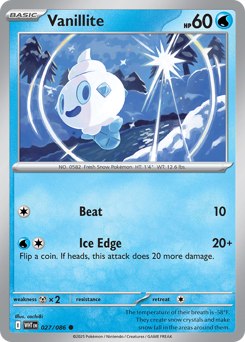 Vanillite, White Flare #27, Pokémon TCG card