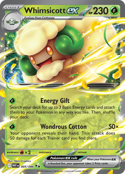 Whimsicott ex, White Flare #5, Pokémon TCG card