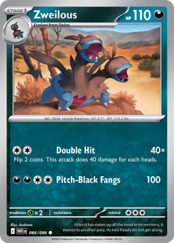 Zweilous, White Flare #66, Pokémon TCG card