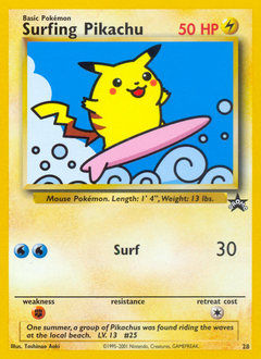 Surfing Pikachu, Wizards Black Star Promos #28, Pokémon TCG card