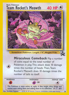 Team Rocket's Meowth, Wizards Black Star Promos #18, Pokémon TCG card