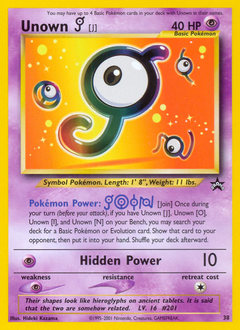 Unown [J], Wizards Black Star Promos #38, Pokémon TCG card