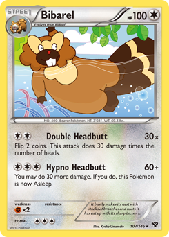 Bibarel, XY #107, Pokémon TCG card