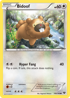 Bidoof, XY #106, Pokémon TCG card
