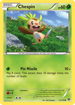Chespin, XY #12, Pokémon TCG card