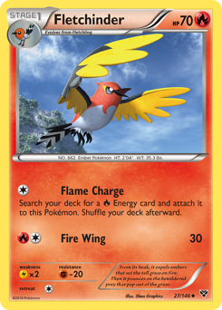 Fletchinder, XY #27, Pokémon TCG card