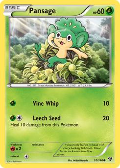 Pansage, XY #10, Pokémon TCG card