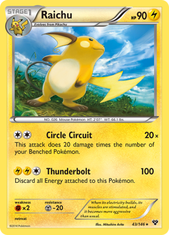 Raichu, XY #43, Pokémon TCG card