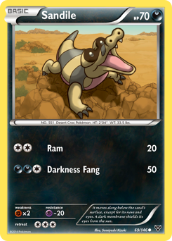 Sandile, XY #69, Pokémon TCG card