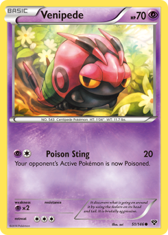 Venipede, XY #51, Pokémon TCG card